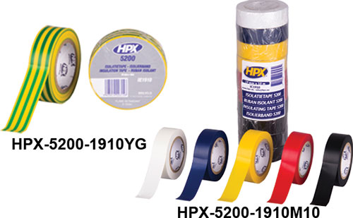 HPX 5200 insulation tapes, HPX-5200-1510BK, HPX-5200-1510BL, HPX-5200-1510GR, HPX-5200-1510RD |EN|