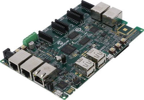 Development kit for ATSAMA5D27-SOM1 module made by MICROCHIP TECHNOLOGY, EV26C77A |EN|