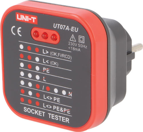 UNI-T power socket testers, UT07A-EU, UT07B-EU |EN|