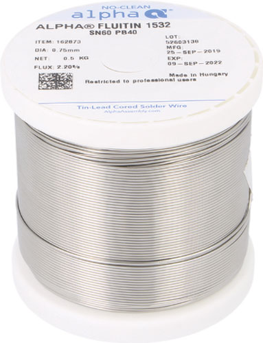 Solder: tin; lead-based; ALPHA, FLC60-0.5/0.5, FLC60-0.75/0.5, FLC60-1.0/0.5, FLC60-1.5/1.0 |EN|