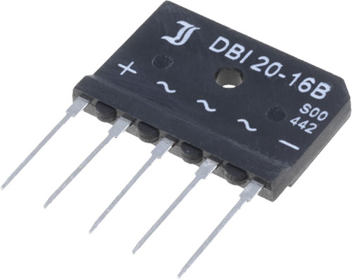 DIOTEC SEMICONDUCTOR three-phase bridge rectifiers (flat), DBI20-08B-DIO, DBI20-12B-DIO |EN|