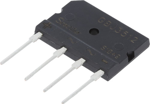 SIRECTIFIER single-phase bridge rectifiers (flat), GBJ1004-SIR, GBJ1006-SIR, GBJ1008-SIR |EN|