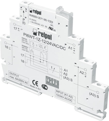 For DIN rail mounting; RELPOL, PIR6WBT1Z115C, PIR6WBT1Z115O, PIR6WBT1Z115R, PIR6WBT1Z115T |EN|