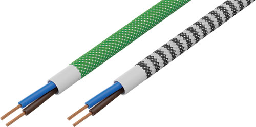 ESPE DC YTLY cables in polyester braid, OP-DC-2X0.50-BK, OP-DC-2X0.50-BK/WH, OP-DC-2X0.50-BL |EN|