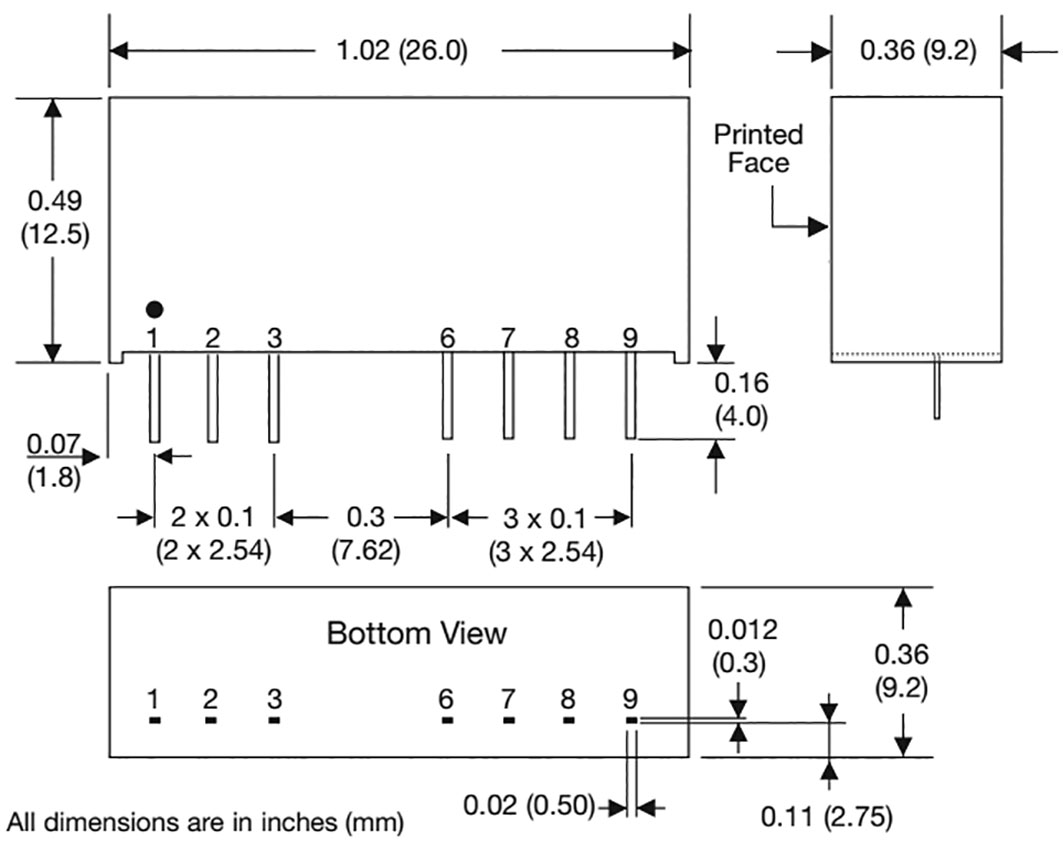 IM4805S XP POWER Converter DC/DC 2W; Uin 18÷75V; Uout 5VDC; Iout