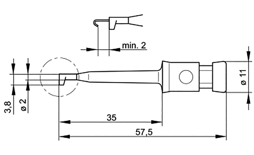 KLEPS 2 SW HIRSCHMANN T&M Chwytak pomiarowy haczykowy; 6A; 60VDC