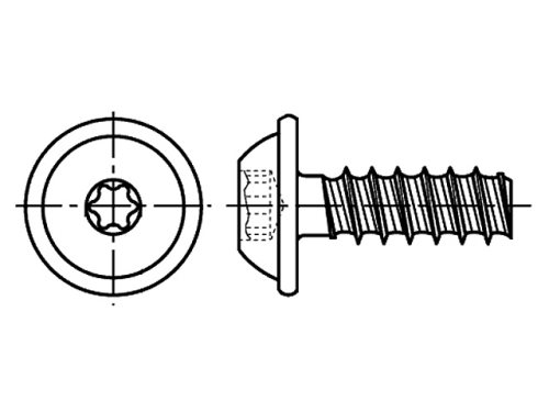 Screw; for plastic; button; Torx<sup>®</sup>; BOSSARD, B3.5X10/BN20095, B3.5X12/BN20095 |EN|