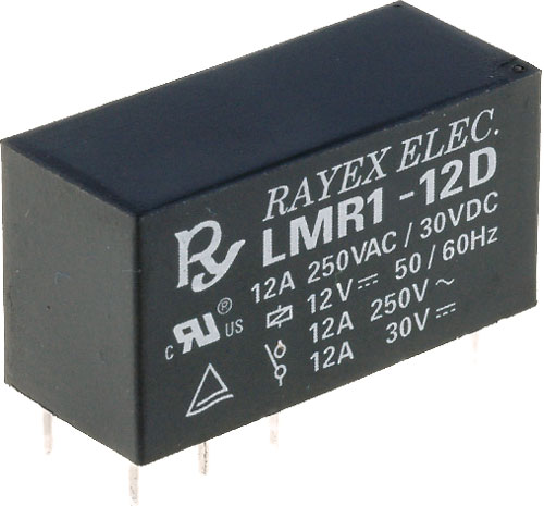 Relay: electromagnetic; miniature; Recoy/RAYEX ELECTRONICS, LMR1-5D, LMR1-9D, LMR1-12D |EN|