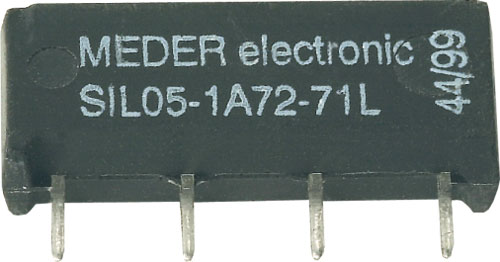 Relais-Typ: Reed-Kontakt; Hersteller: MEDER, SIL05-1A72-71L, SIL05-1A72-71D, SIL12-1A72-71L |DE|