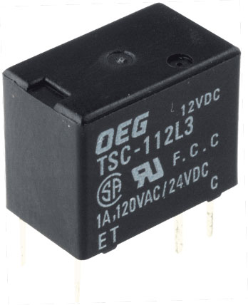 Relay: electromagnetic; subminiature; TE Connectivity, TSC-105L3H, TSC-112L3H, TSC-124L3H |EN|