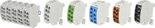 Distributionsblock SCB, SIMET, SCB25-5XGY, SCB25-5XGY-BL-GR, SCB25GY, SCB25BL, SCB25GR, SCB25BK |SV|