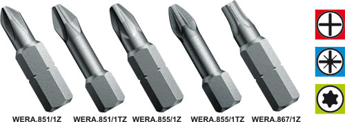 Screwdriver bit; WERA, WERA.851/1Z/0, WERA.851/1Z/1, WERA.851/1Z/2, WERA.851/1Z/3 |EN|