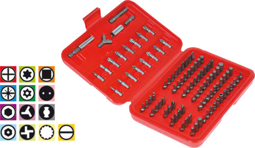 Tools set; screwdriver bits 1/4 (C6,3); 100pcs.; GOLDTOOL, GT-050 |EN|