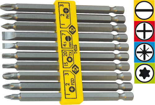 Tools set: screwdriver bits; Overall len.: 100mm; C.K, CK-4525 |EN|