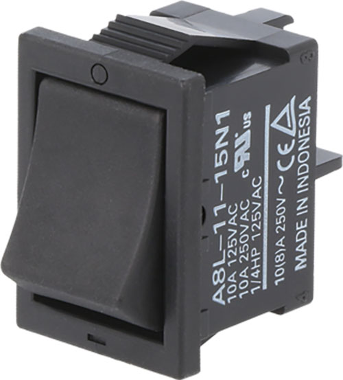 Switch: ROCKER; OMRON Electronic Components, A8L-11-11N1, A8L-11-11N2, A8L-11-11N3, A8L-11-13N2 |EN|