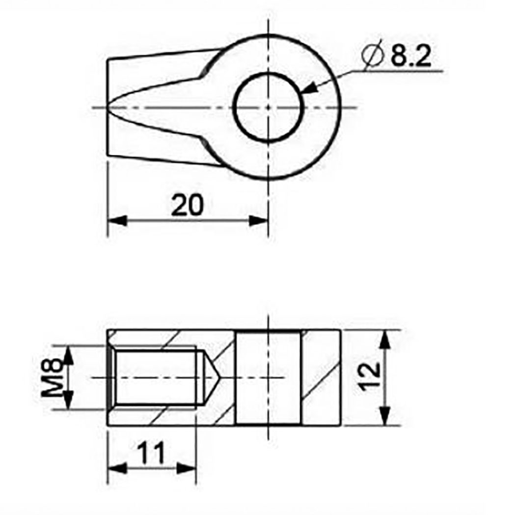 Mounting element for gas spring; PNEUMAT, 92261, 072421-8, 92214, 92215 ...