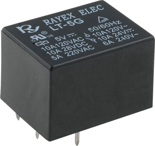Relay: electromagnetic; miniature; Recoy/RAYEX ELECTRONICS, LT-05G, LT-12G, LT-24G, LT-48G |EN|