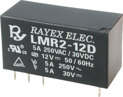Relay: electromagnetic; miniature; Recoy/RAYEX ELECTRONICS, LMR2-3D, LMR2-5D, LMR2-9D, LMR2-12D |EN|