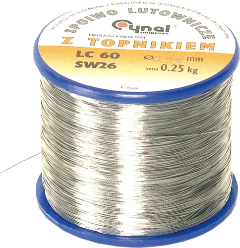 Свързв. в-во: калай; оловни; CYNEL, LC60-0.25/0.1, LC60-0.25/0.25, LC60-0.38/0.25 |BG|