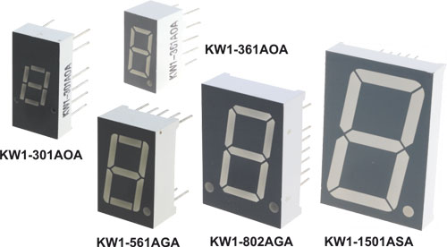 Lucky Light single LED displays, KW1-281ABA, KW1-281ASA, KW1-301AGA, KW1-302AGA, KW1-302AVA |EN|
