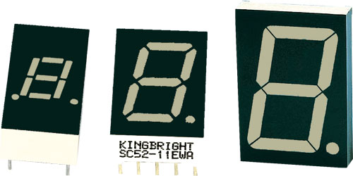KINGBRIGHT ELECTRONIC single THT LED displays, BA56-11SRWA, BA56-11SURKWA, BA56-12EWA |EN|