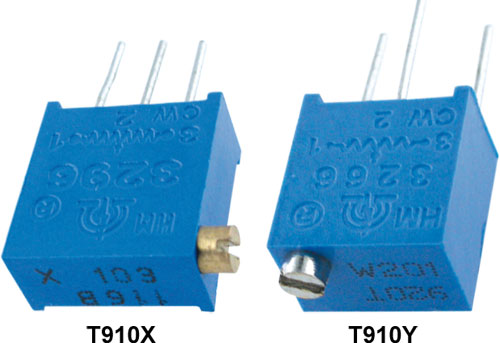 Multiturn trimmers, 3/8” standard, T910W-10R, T910W-20R, T910W-50R, T910W-100R, T910W-200R |EN|