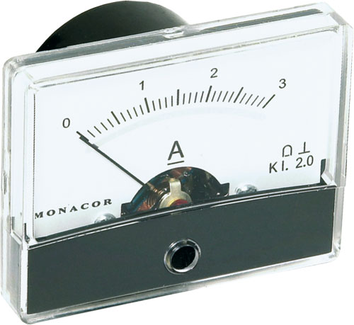 Meter: ammeter; analogue, mounting; MONACOR, PM-2/30UA, PM-2/50UA, PM-2/+-50UA, PM-2/100UA |EN|