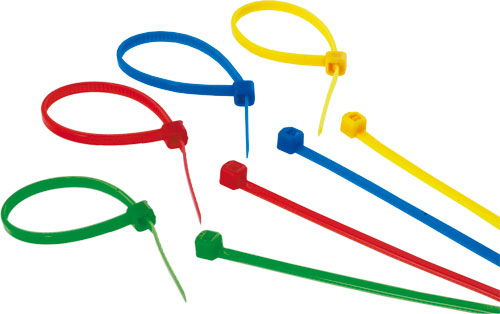 Coloured cable ties, PB100-4YW, PB100-4RD, PB100-4GN, PB100-4BE |EN|