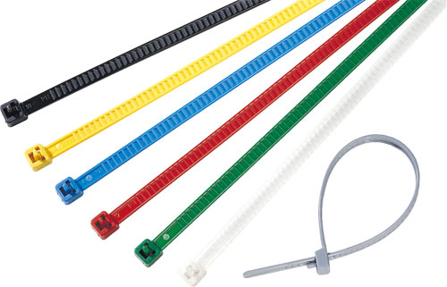 Multiple use cable ties, LR55 series, LR55R-BK, LR55R-RD, LR55R-YE, LR55R-GN, LR55R-BU |EN|