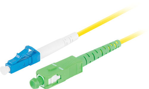 Cable: fiber patch cord; LC/UPC; SC/APC; simplex; LANBERG, FO-LUSASS11-0010YE |EN|