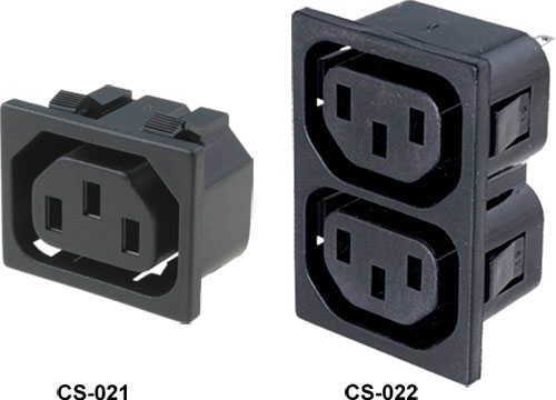 IEC outlets, for panel mounting, snap-fitted, CS-021, CS-022 |EN|