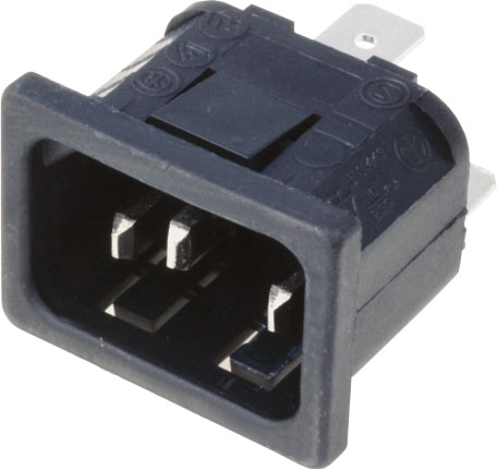 BULGIN IEC inlets 10 A for panel mounting, snap-fitted, PX0575/10/28, PX0575/10/63 |EN|