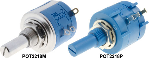 Potentiometer: shaft; multiturn; precise, POT2218M-1K, POT2218M-10K, POT2218M-50K, POT2218P-1K |EN|