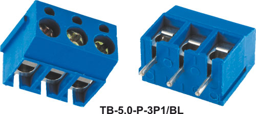 PCB mount terminal blocks, 5,00 mm, TB-5.0-P-2P1/BL, TB-5.0-P-2P1/GY, TB-5.0-P-3P1/BL |EN|