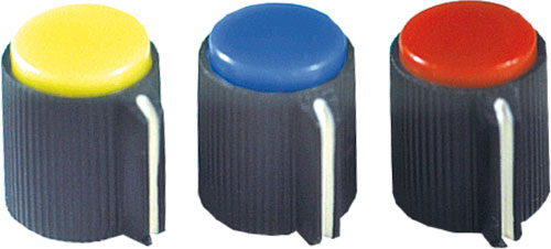Plastic knobs for potentiometers for 6.35 mm dia. shaft, KK-10, KK-11, KK-12, KK-13, KK-14 |EN|
