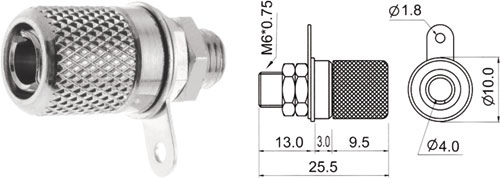 Socket; 4mm banana; with terminal; SCI, BC-115 |EN|