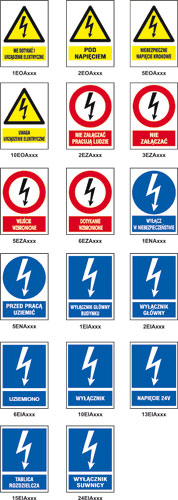 Electrical warning signs, 1EOA52/74FS, 1EOA105/148FS, 1EOA148/210FS, 1EOA52/74PCV |EN|