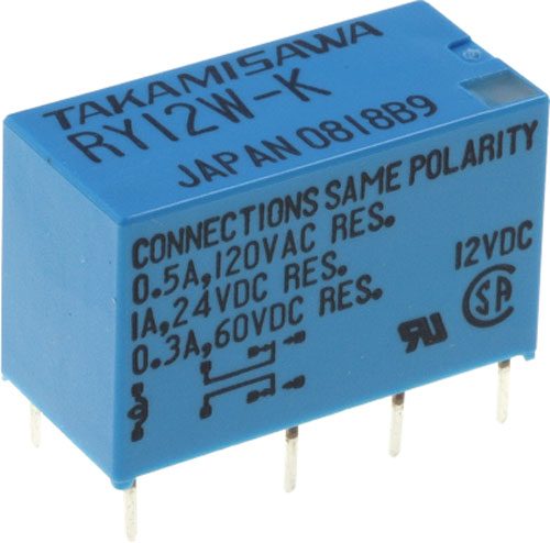 Relay: electromagnetic; miniature; FCL Components, RY-5W-K, RY-12W-K, RY-24W-K |EN|