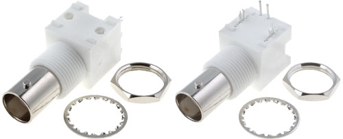 Professional BNC angled female sockets, PCB mounting, B6251C1-NT3G-50, B6251C1-NT3G-75 |EN|