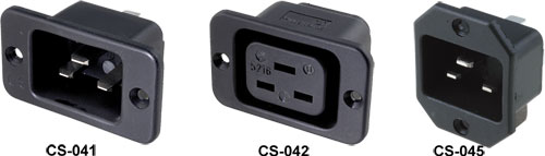 IEC inlets 16 A for panel mounting, screwed, CS-041, CS-042, CS-045 |EN|