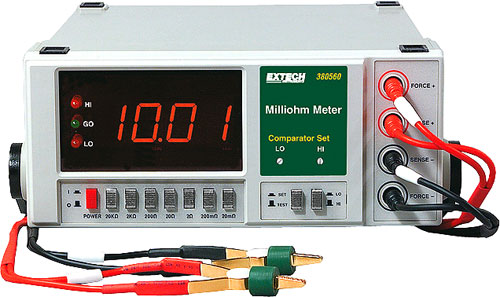 Meter: milli-ohm meter; EXTECH; Dimensions: 280x210x90mm, EX380560, EX380562, EX380562-NIST |EN|