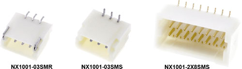 Cable to PCB connector headers, 1mm pitch, NX1001-02SMS, NX1001-03SMS, NX1001-04SMS |EN|