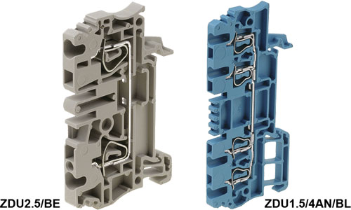 Weidmuller spring loaded terminal blocks, ZAP/TW1.5/3/BE, ZAP/TW1.5/3/BL, ZAP/TW1.5/4/BE |EN|