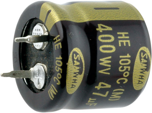 SNAP-IN electrolytic capacitors for 105°C, HE1E478M22025HA, HE1E109M22040HA, HE1E109M25035HA |EN|