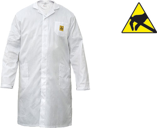 Coat; ESD; white; ELME, PEQ908W/XS, PEQ908W/S, PEQ908W/M, PEQ908W/L, PEQ908W/XL, PEQ908W/XXL |EN|