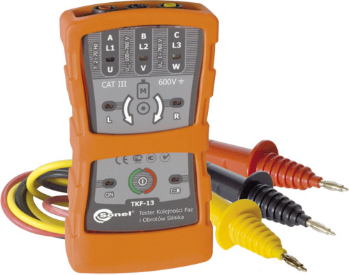 Phase sequence and motor rotation direction testers, TKF-13, TKF-13-DE, TKF-13-PL |EN|