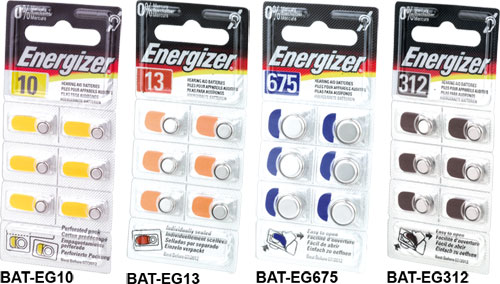 Pilhas auditivas Energizer, BAT-EG10, BAT-EG13, BAT-EG312, BAT-EG675, BAT-EG675/4, BAT-EG13/8 |PT|